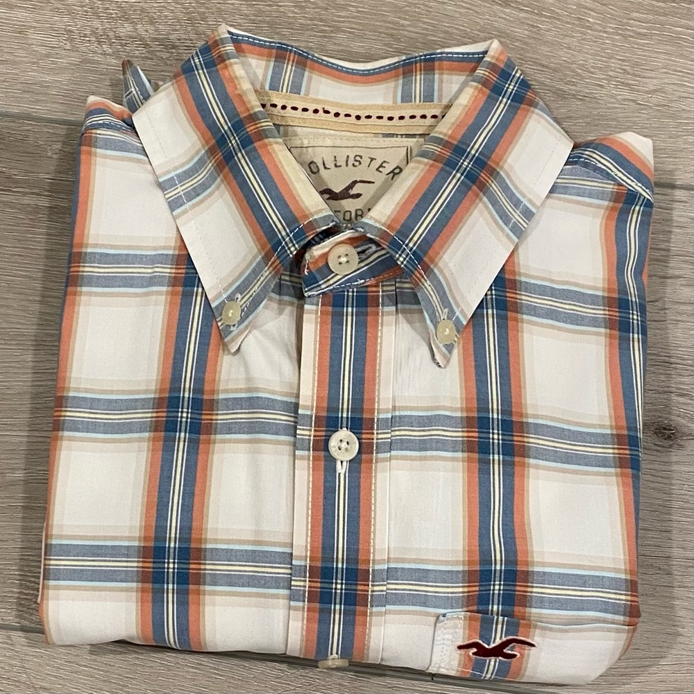 Hollister Button-Up Vintage Long Sleeve Western Shirt Size M, Ivory